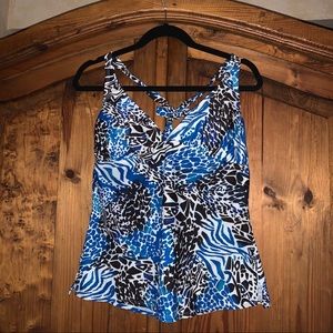 Island Escape black/white/pacific blue Tankini
